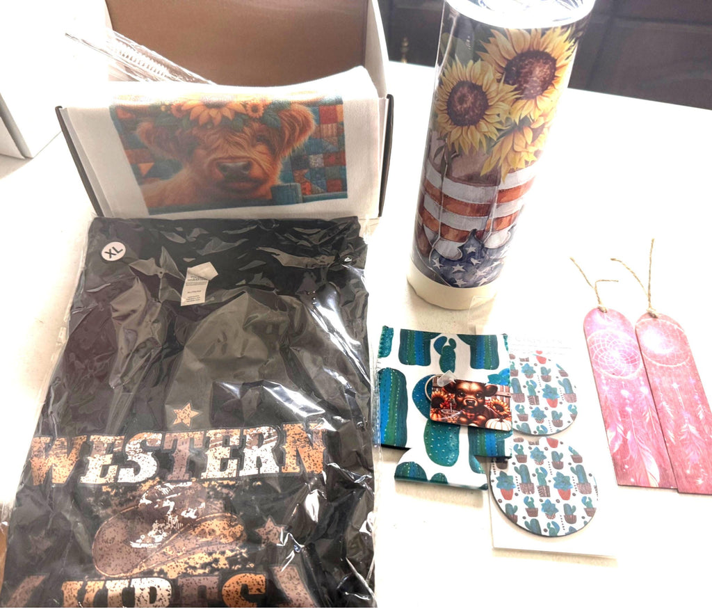 Western Theme Gift Box: Tumbler, Shirt, Keychain & More
