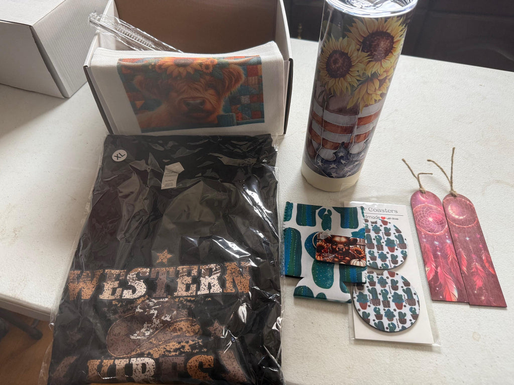 Western Theme Gift Box: Tumbler, Shirt, Keychain & More