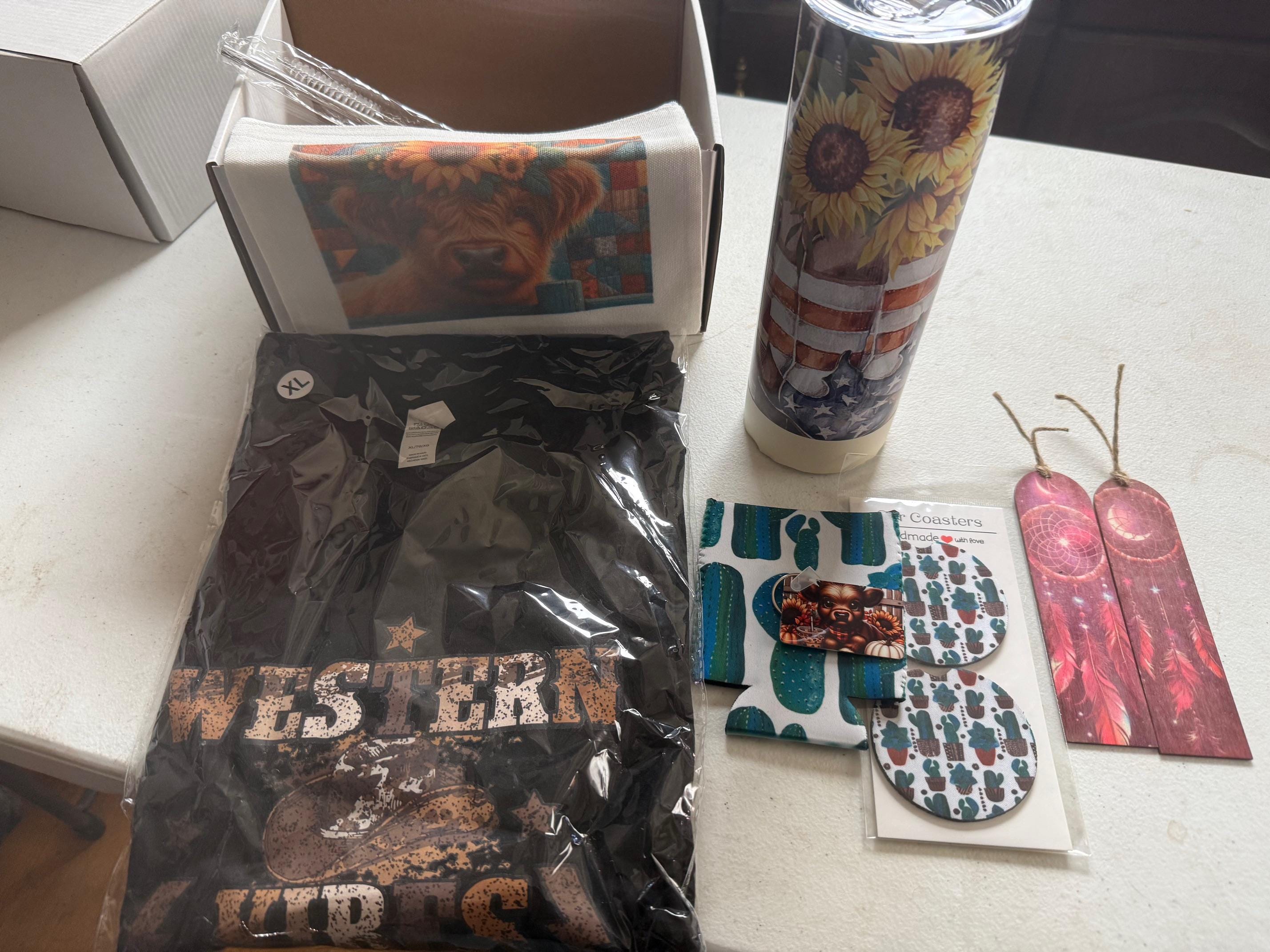 Western Theme Gift Box: Tumbler, Shirt, Keychain & More